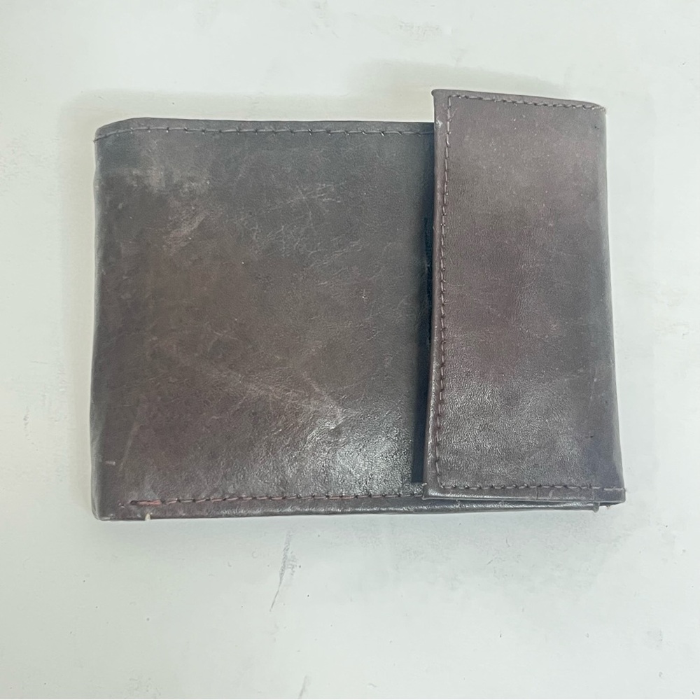 Hand Crafted Genuine Leather Mens Wallet Slim Trifold Wallets With ID Window